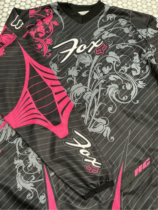 Fox Racing Tops - Vintage Y2K Fox Racing HC Motocross Jersey Black Pink Scroll 02024 Size M